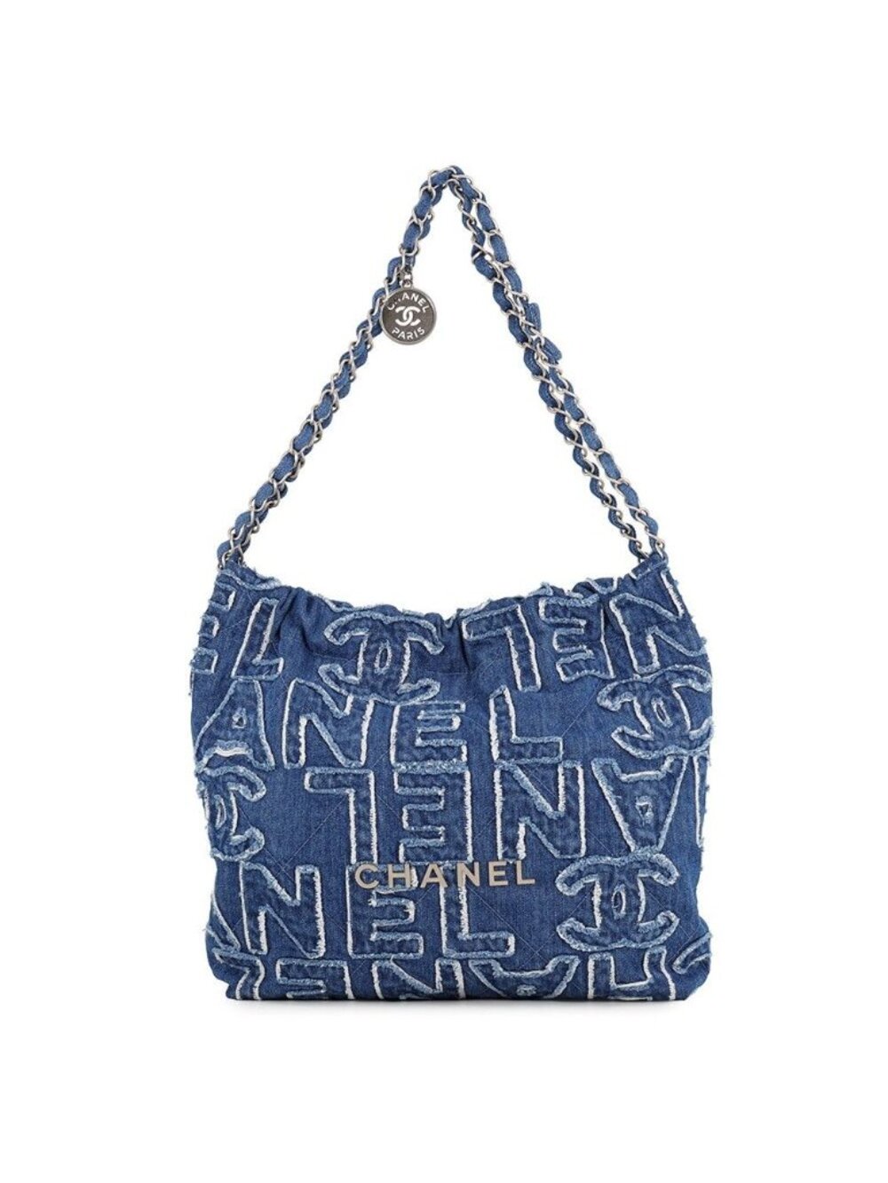 Chanel Chain Shoulder Bag Chanel 22 Quilted Logo Small Denim